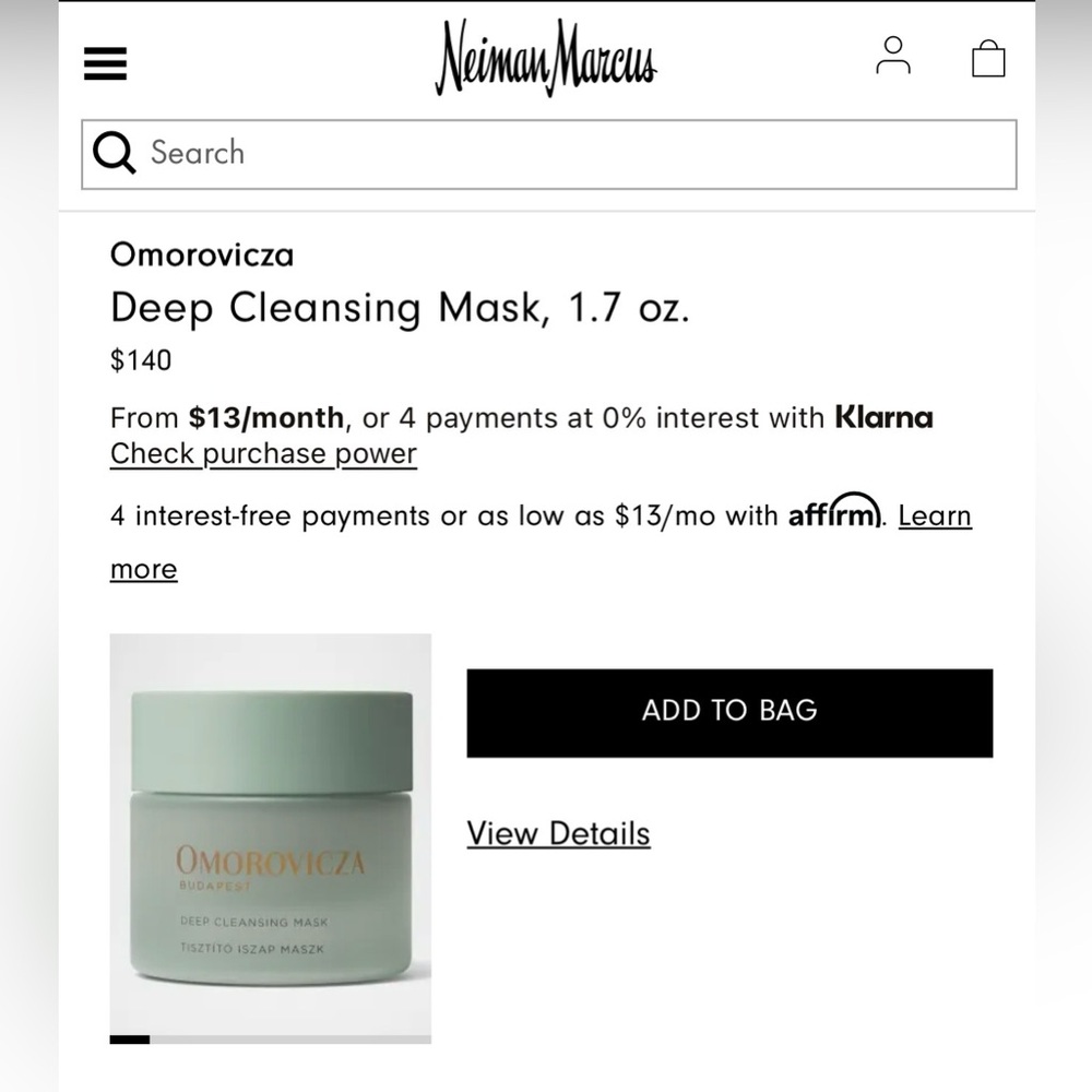 (2) NEW Omorovicza Deep Cleansing Mask - White